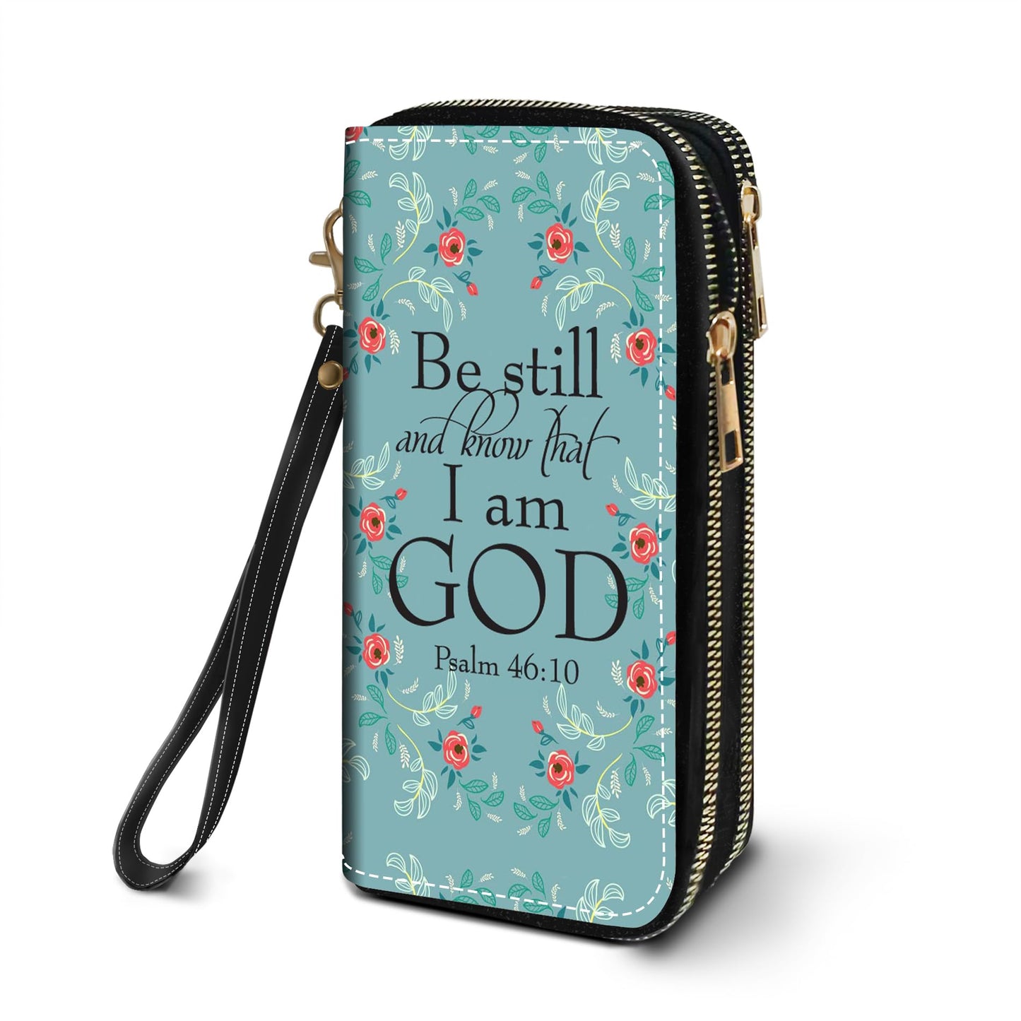 HOTWomen's Large Capacity Wallet PU Leather Double Zipper Clutch Purse Multifunctional Wallet with Removable Wristlet Strap for Smart Phone/Coin/Card/Cash, Flower Butterfly