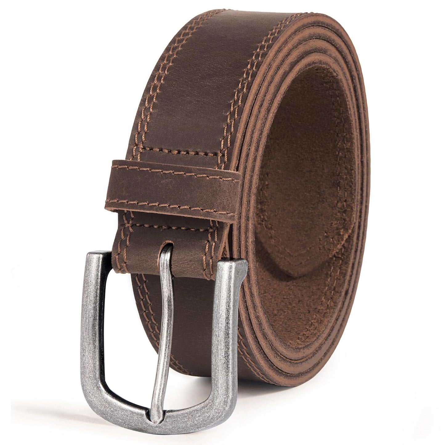HOTMen's Full Grain Leather Belt for Everyday Casual Jeans, 1.5" Handmade Men Leather Belts with Gift Box