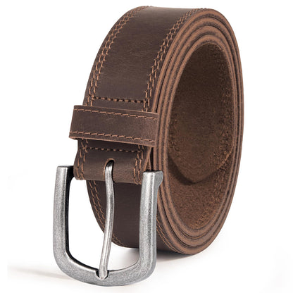 HOTMen's Full Grain Leather Belt for Everyday Casual Jeans, 1.5" Handmade Men Leather Belts with Gift Box