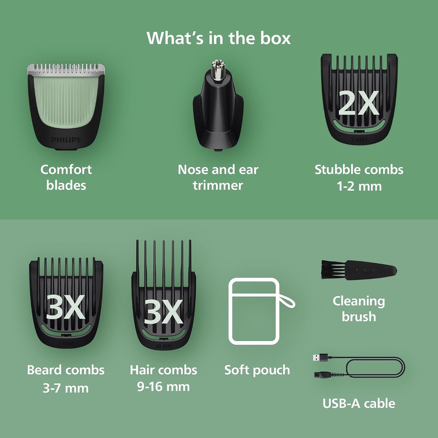 HOTPhilips Norelco All-in-One 3000 Series 13 in 1 Trimmer, Beard Styler & Men's Hair Clipper, 9 Length Settings & Self-Sharpening Skin-Friendly Blades, MG3919/50