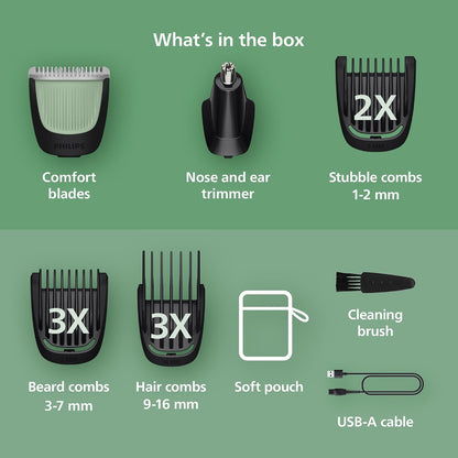 HOTPhilips Norelco All-in-One 3000 Series 13 in 1 Trimmer, Beard Styler & Men's Hair Clipper, 9 Length Settings & Self-Sharpening Skin-Friendly Blades, MG3919/50