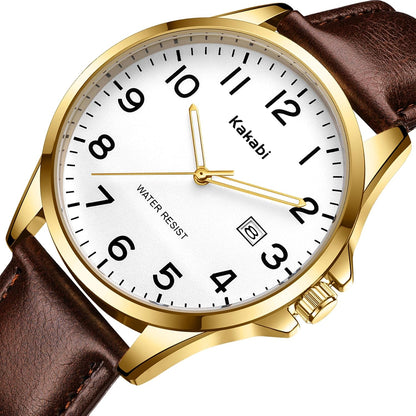 HOTWatch for Men, Fashion Minimalist Wrist Watch Waterproof Quartz Analog Date with Leather Strap