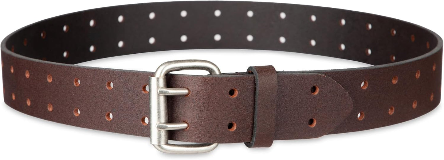 HOTDickies Men's Double Prong Leather Work Belt – Fully Adjustable, Regular & Big and Tall Sizes