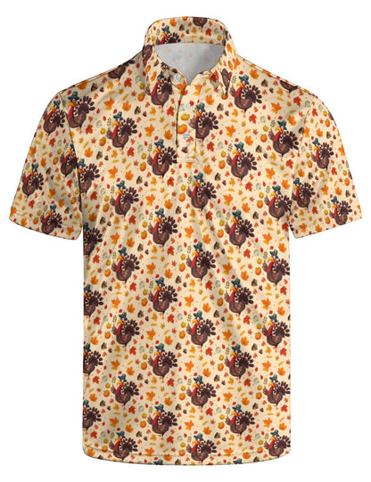 HOTGolf Polo Shirts for Men Funny Print Quick Dry Short Sleeve Performance Golf Shirts Moisture Wicking Polo Shirts