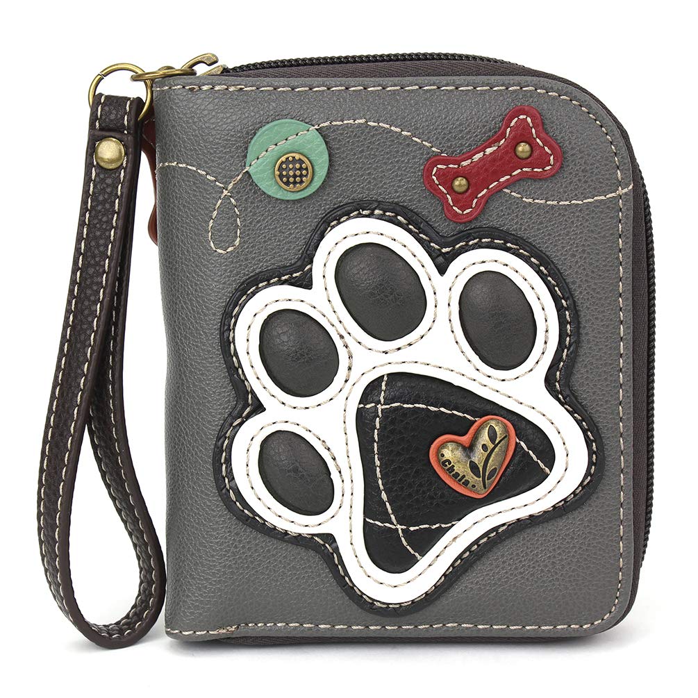 HOTCHALA Zip Around Wallet, Wristlet, 8 Credit Card Slots, Sturdy Pu Leather - Frog - Turquoise
