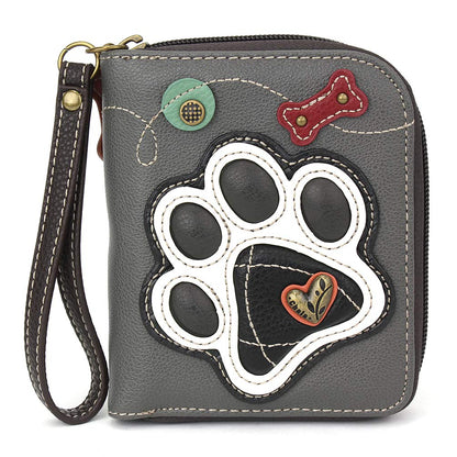 HOTCHALA Zip Around Wallet, Wristlet, 8 Credit Card Slots, Sturdy Pu Leather - Frog - Turquoise