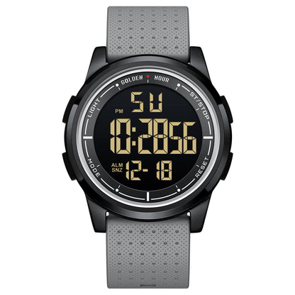 HOTGOLDEN HOUR Ultra-Thin Minimalist Sports Waterproof Digital Watches Men with Wide-Angle Display Rubber Strap Wrist Watch for Men Women