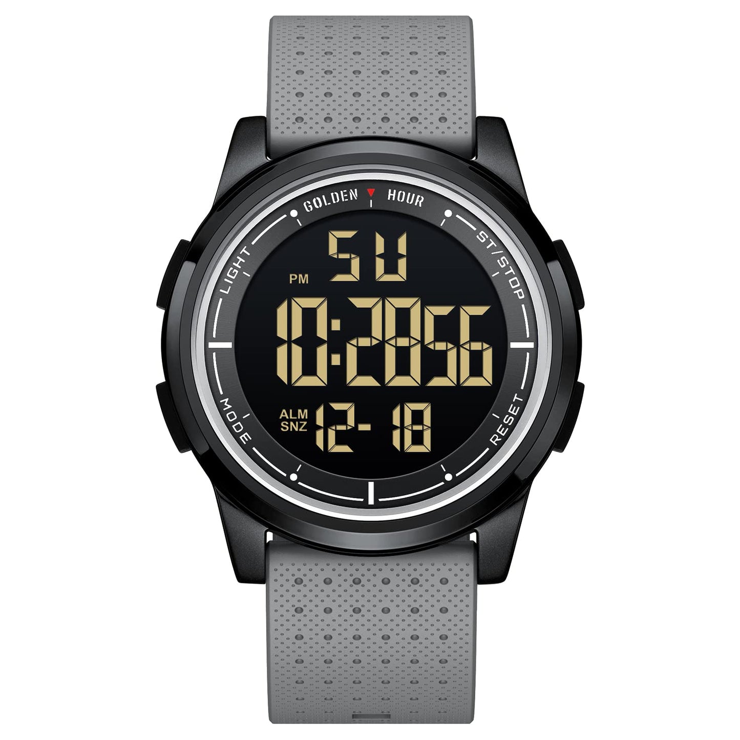 HOTGOLDEN HOUR Ultra-Thin Minimalist Sports Waterproof Digital Watches Men with Wide-Angle Display Rubber Strap Wrist Watch for Men Women