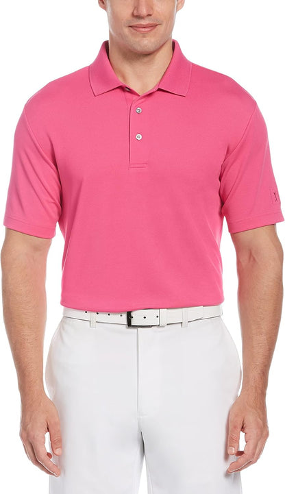 HOTPGA Tour Men's Airflux Solid Mesh Short Sleeve Classic Golf Polo Shirt