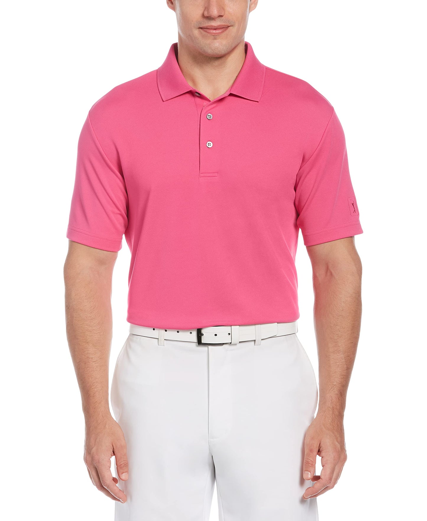 HOTPGA Tour Men's Airflux Solid Mesh Short Sleeve Classic Golf Polo Shirt