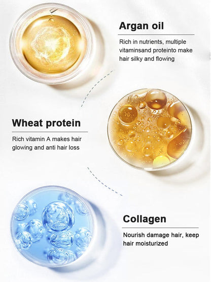 HOTKarseell Collagen Hair Treatment Deep Repair Conditioning Argan Oil Collagen Hair Mask Essence for Dry Damaged Hair All Hair Types 16.90 oz 500ml