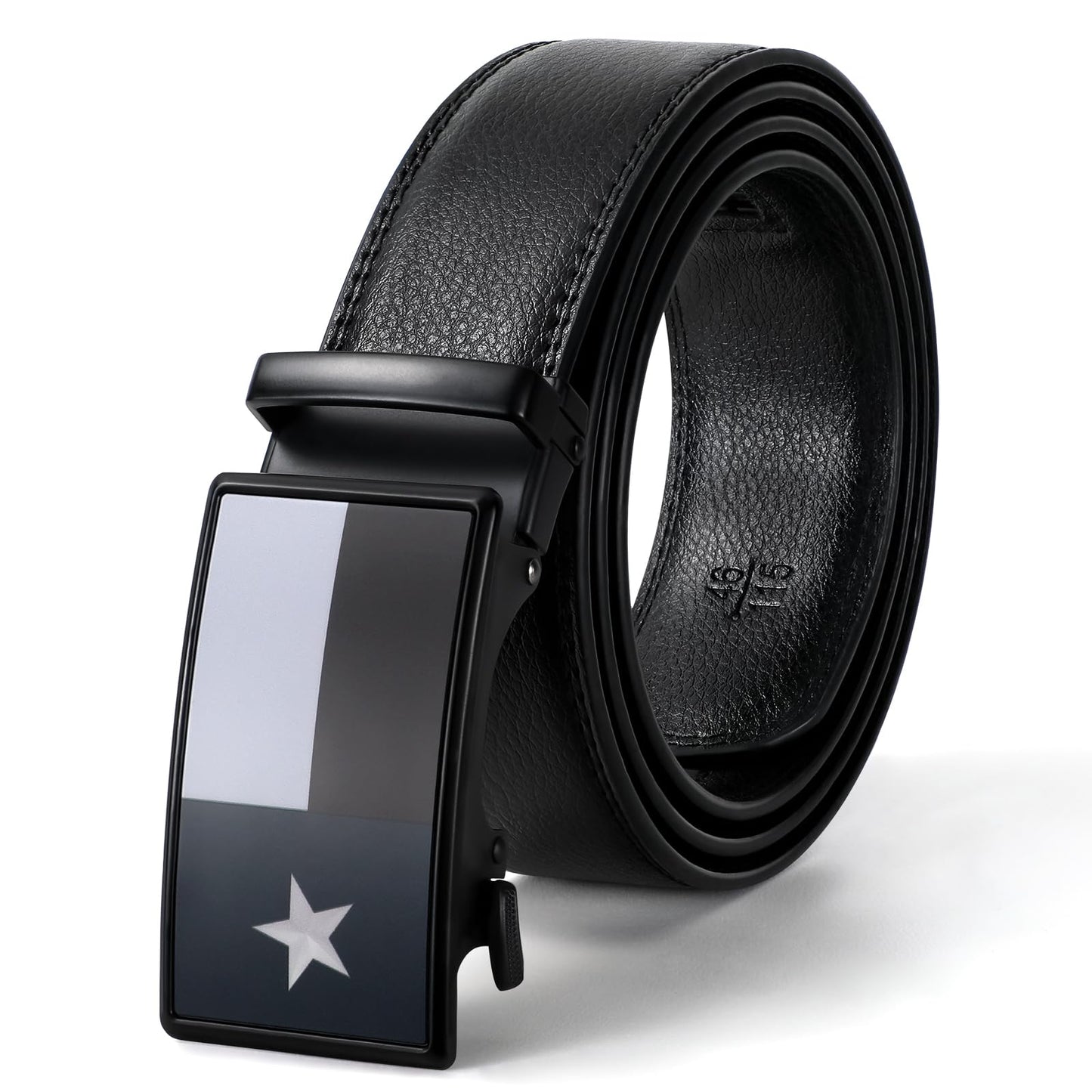 HOTSANSTHS Men's Belts Leather Ratchet Dress Belts for Men with Adjustable Slide Buckle in Gift Box