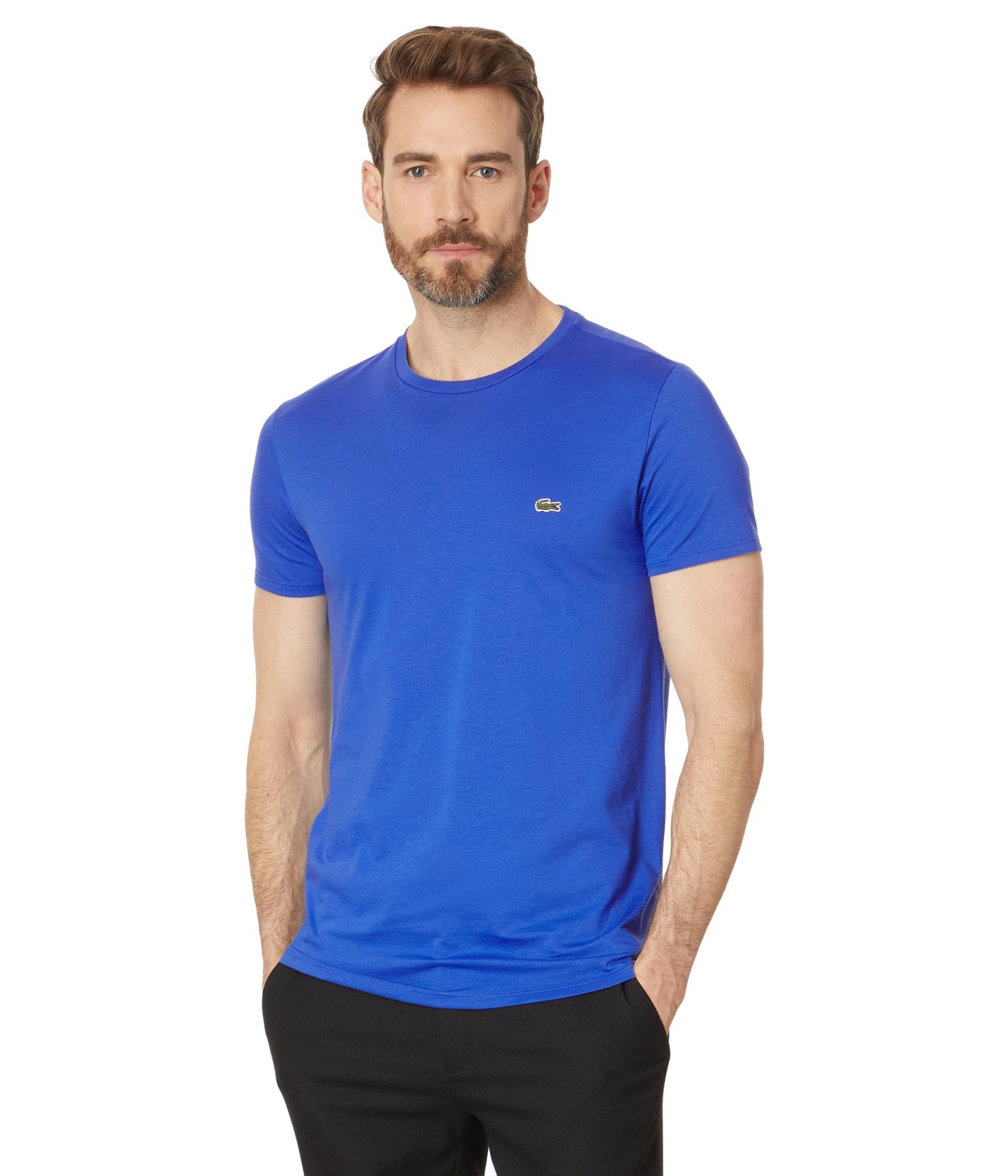 HOTLacoste Men's Short Sleeve Pima Jersey Crew Neck Tee