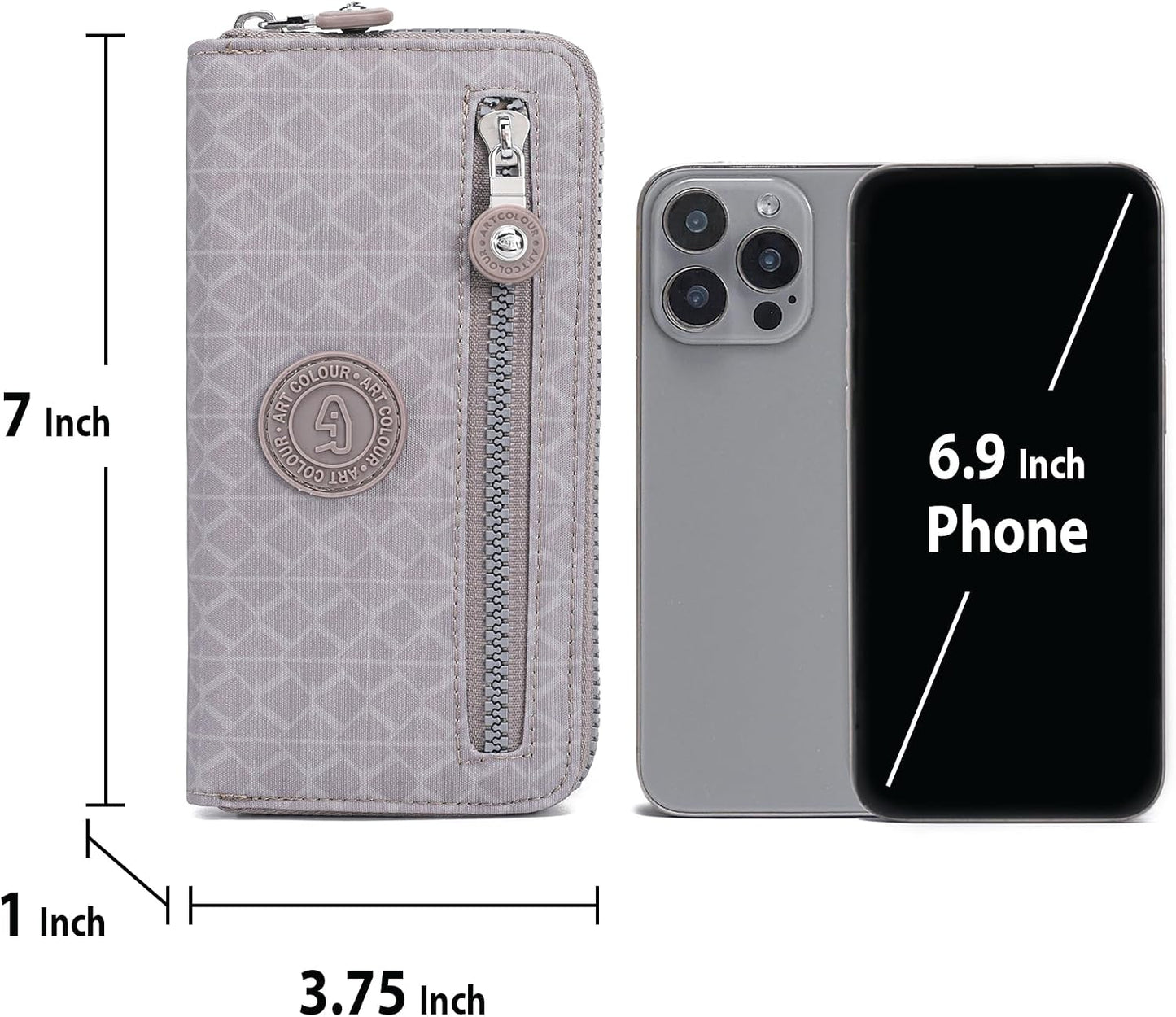 HOTNEICOA Zip Around Wallets for Women Small Nylon Wallet Slim Long Clutch Purse with Multiple Card Slots,Travel & Gift Use