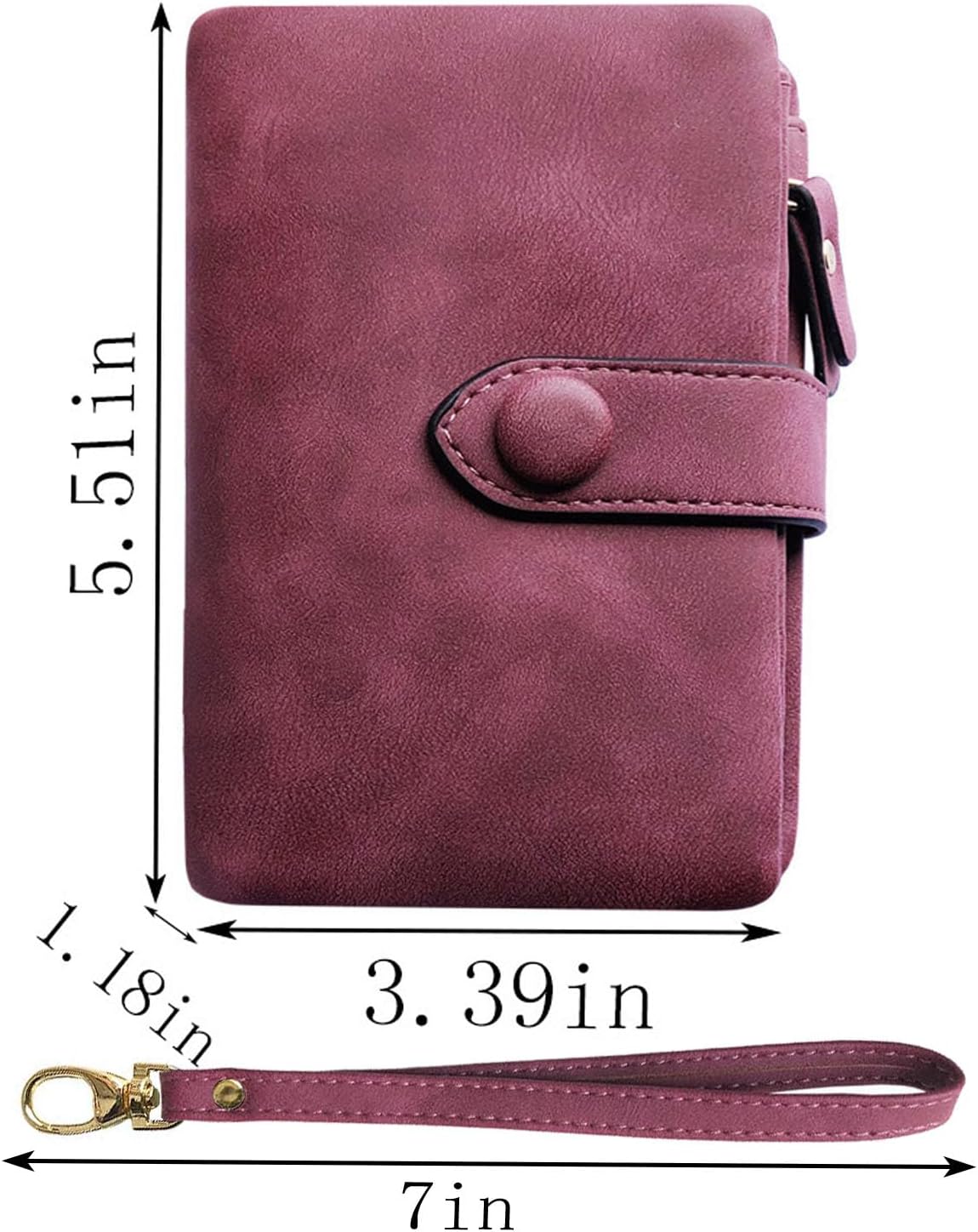HOTPofeeXIO Womens Small Bifold Leather Wallets RFID Ladies Wristlet with Card Slots id Window Zipper Coin Purse | Small