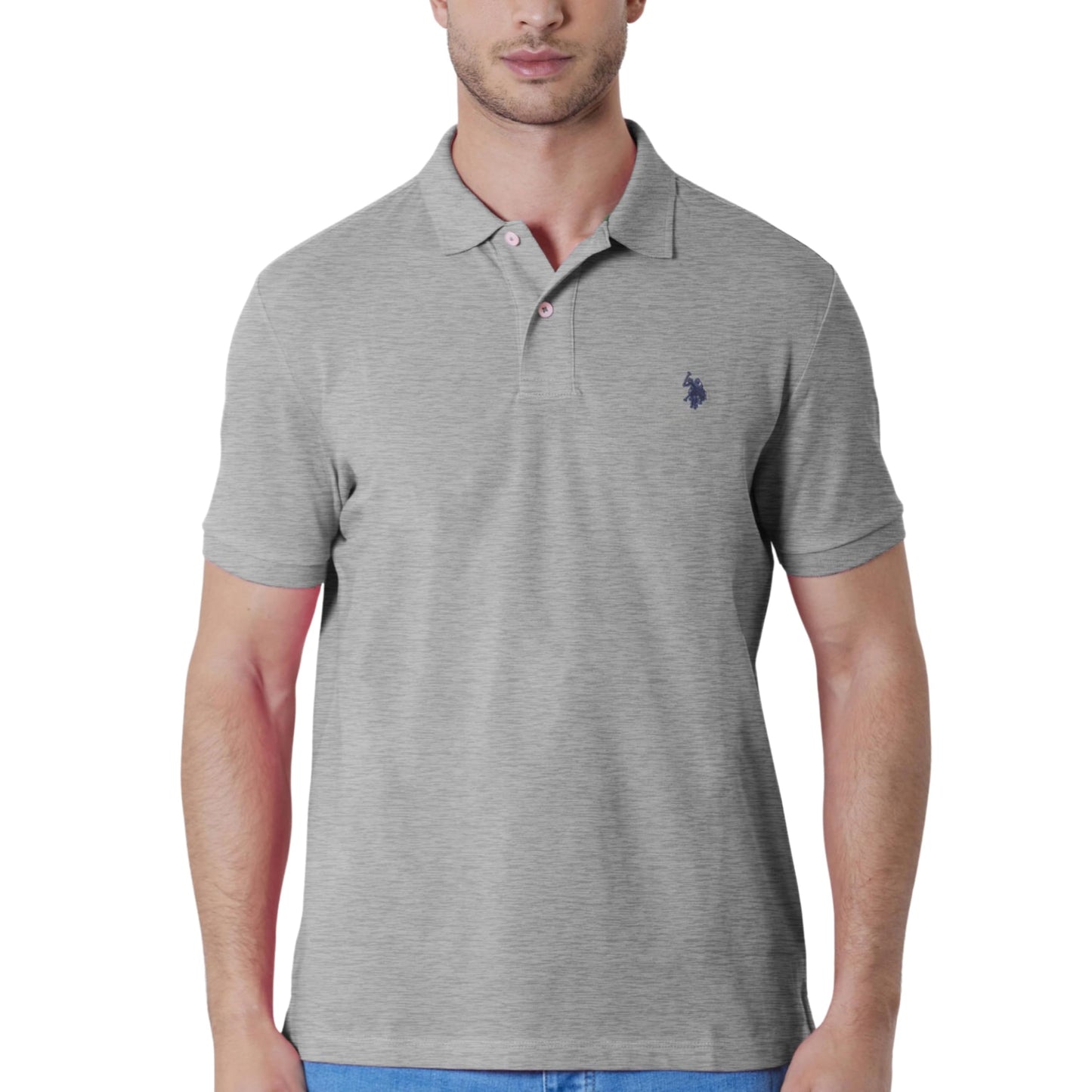 HOTU.S. Polo Assn. Men's Classic Polo Shirt, Two-Button Closure Pique Polo Shirt, Summer Fashion Golf Shirt | Two-Button Closure Pique Polo Shirt, Summer Fashion Golf Shirt