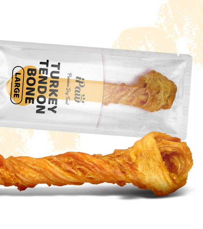 HOTiPaw Turkey Tendon for Dogs, All Natural Human Grade Puppy Chew, Strips | Single Protein, Hypoallergenic, Grain free, Rawhide Alternative Dog Treats, US-Sourced Turkey