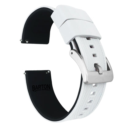 HOTBARTON Elite Silicone Watch Bands - Quick Release - Choose Strap Color & Buckle Color (Stainless Steel, Black PVD or Gunmetal Grey) - 18mm, 20mm, 22mm & 24mm Watch Straps