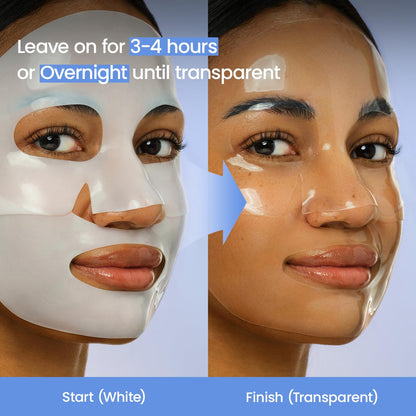 HOTBIODANCE Hydro Cera-nol Real Deep Mask, Hydrating Overnight Hydrogel Face Mask, Moisturizing, Redness Reducing, Quick Soothing, After Sun Care, Sunburn Relief, Korean Skin Care |1.19oz(34g) x4ea