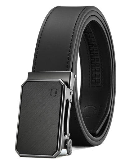 HOTCHAOREN Ratchet Belt Men - 35mm Mens Belt Leather for Casual Jeans - Versatile Fit, Customizable Style