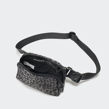 HOTPander Two Way Zipper Fanny Pack Nylon Everywhere Belt Bag for Women, Water Repellent Waist Packs, Crossbody Bags with Adjustable Strap (Grey Leopard)