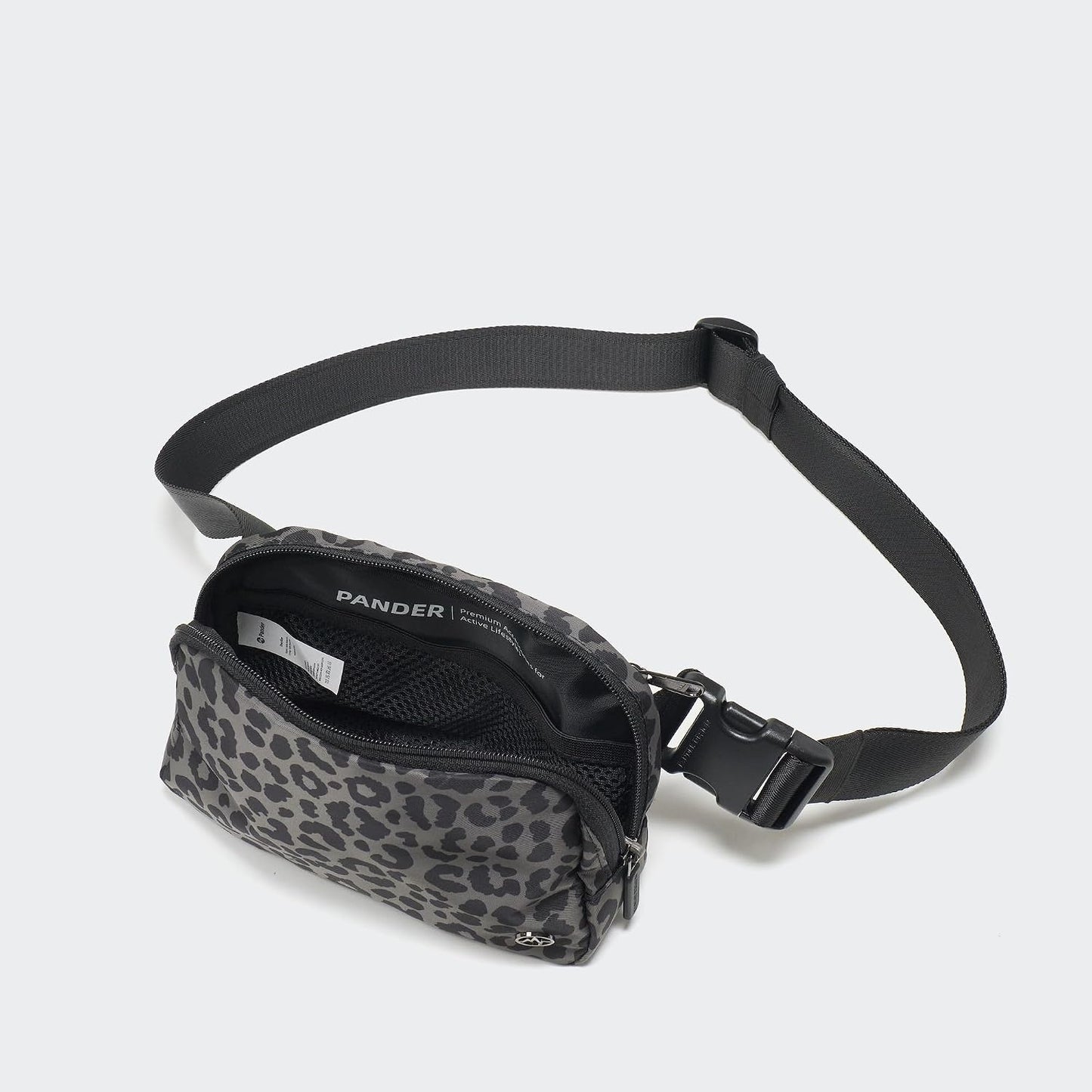 HOTPander Two Way Zipper Fanny Pack Nylon Everywhere Belt Bag for Women, Water Repellent Waist Packs, Crossbody Bags with Adjustable Strap (Grey Leopard)