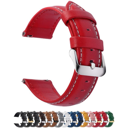 HOTFullmosa Watch Band, Quick Release Leather Watch Strap Compatible with Samsung Galaxy Garmin for Men Women, Replacement Bands Width 12mm 14mm 16mm 18mm 19mm 20mm 21mm 22mm 24mm | Quick Release Replacement Bands with Stainless Steel Metal Clasp, Genuine
