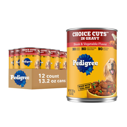 HOTPedigree Choice Cuts Wet Dog Food, Beef & Country Stew, 13.2 oz, 12 Count