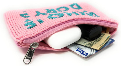 HOTWHO IS HUNKY DORY Beaded Coin Purse RHOBH Gifts Pink Beaded Wallet Preppy Beaded Bag The Real Housewives Gifts Beaded Purse Pouch