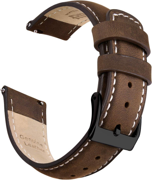 HOTRitche Christmas Gift Quick Release Leather Watch Bands Genuine Watch Straps for Men Women Top Grain Leather Watch Strap, White Elephant Gifts, Stocking Stuffers for Men, Father's Day gifts
