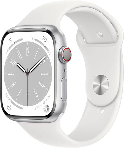 HOTApple Watch Series 8 (GPS, 41MM) - Starlight Aluminum Case with Starlight Sport Band M/L (Renewed Premium)
