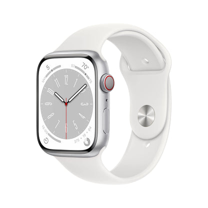HOTApple Watch Series 8 (GPS + Cellular, 41MM) Gold Stainless Steel Case with Starlight Sport Band - S/M (Renewed)