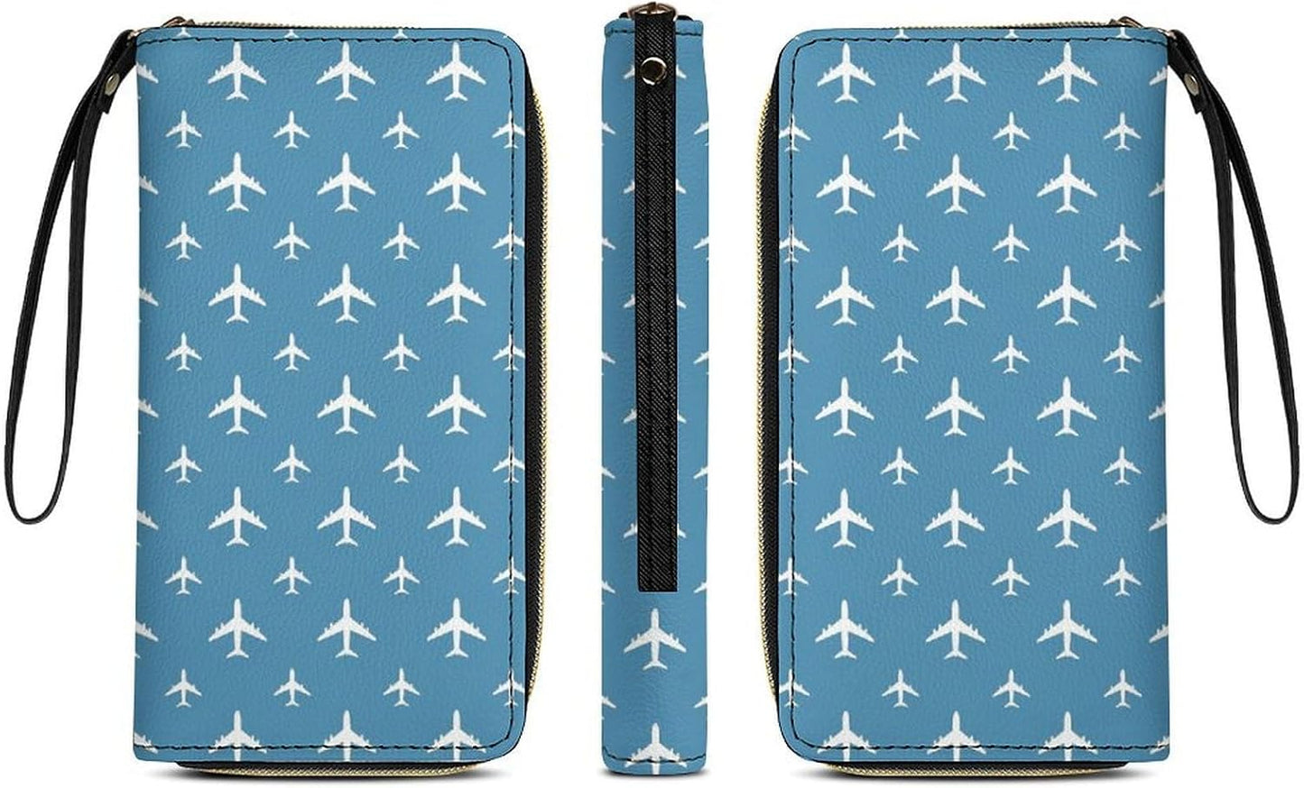 HOTCute Multi-layer Airplane Leather Wallet for Womens Birthday, High Capacity, Ideal Gift