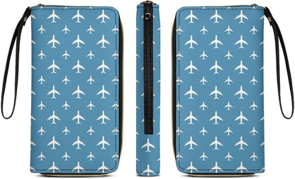 HOTCute Multi-layer Airplane Leather Wallet for Womens Birthday, High Capacity, Ideal Gift