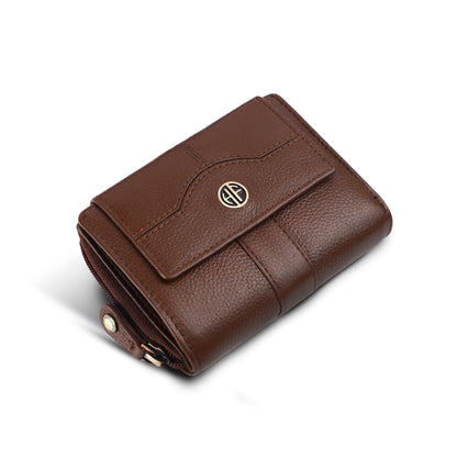 HOTHAMMONDS FLYCATCHER Wallet for Women - Genuine Leather Ladies Wallet - 14 Card Slots - RFID Protection - 3 ID Card Slots -RFID Wallet women -Daily Use, Women Money Purse - Blazing Brown