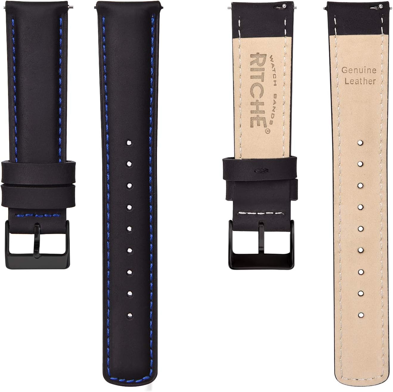HOTRitche Christmas Gift Quick Release Leather Watch Bands Genuine Watch Straps for Men Women Top Grain Leather Watch Strap, White Elephant Gifts, Stocking Stuffers for Men, Father's Day gifts