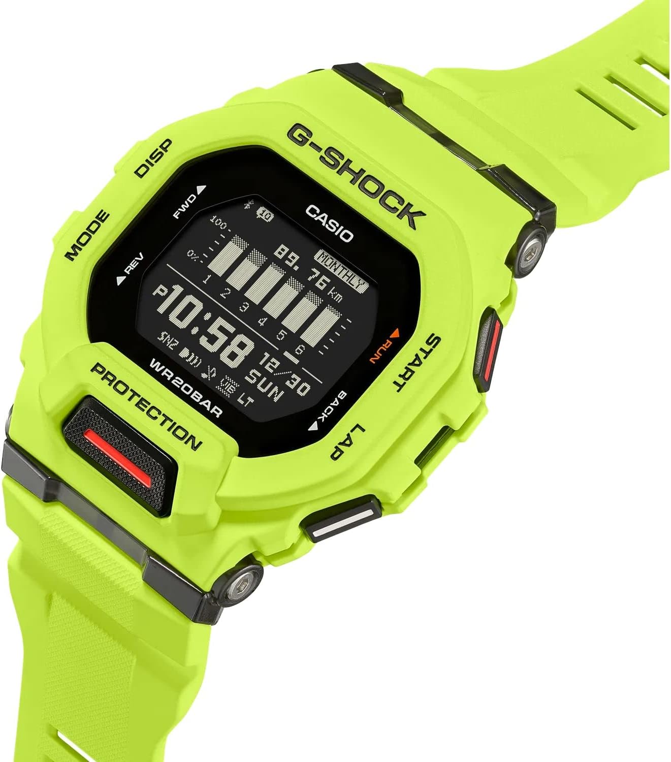 HOTCasio G-Shock G-Squad Move Digital Connected Lime Green Resin Strap Fitness Watch GBD200-9