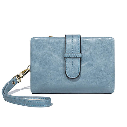 HOTWallets for Women Small Leather Rfid Ladies Wallets Bifold Medium Billfolds for Women Compact Trifold Wristlet with Wrist Strap Coin purse Card holder (Green)