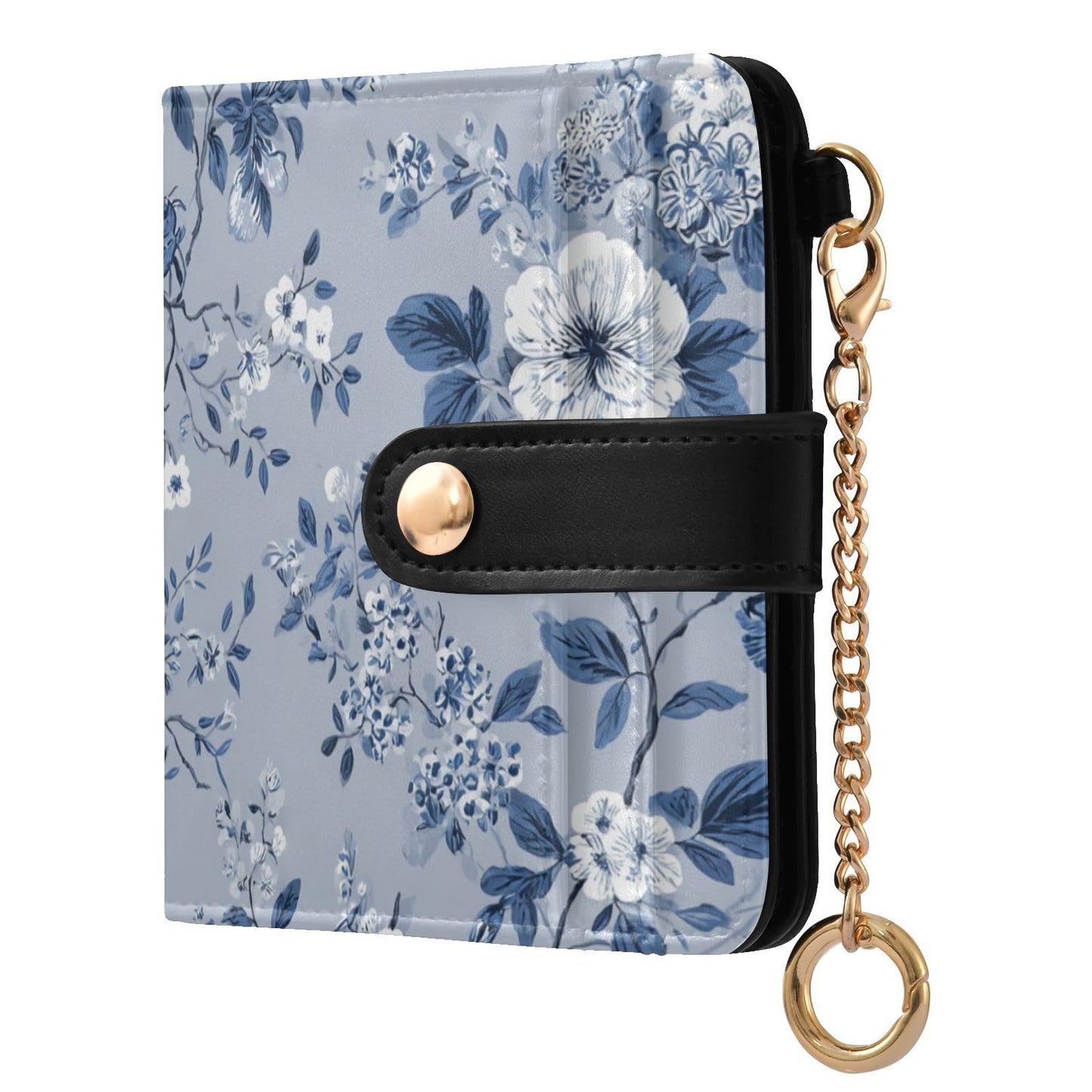 HOTElegant Peonies and Irises Rfid Women Wallet 1 Pack Cute Coin Purse PU Leather Small Wallets Credit Card Holder Bifold Zipper Thin Travel Wallet for Female Ladies Teen Girls Girly