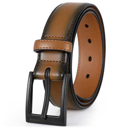 HOTXZQTIVE TSA Belt For Men Metal Free Dress Belts Hypoallergenic Leather Belt With Black Buckle Nickle Free