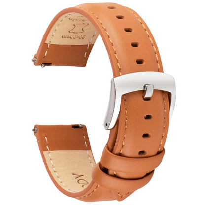 HOTOTTOODY Leather Watch Bands Quick Release, Elegant Top Grain Leather Watch Straps for Men & Women, Choice of Color & Width - 18mm, 19mm, 20mm, 21mm or 22mm Wristbands Bracelet for Watch & Smartwatch