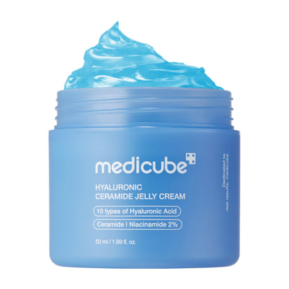 HOTmedicube Jelly Cream with Hyaluronic Acid | Daily Moisturizer for All Skin Types | Long-lasting Hydration with Hyaluronic Acid, Ceramides, Multi Peptides | Supports Skin's Natural Barrier | 1.69 fl.oz