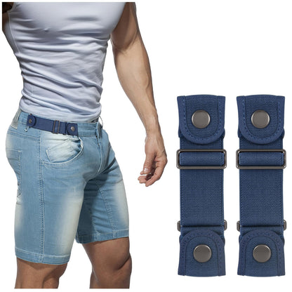 HOTBELTROAD No Buckle Belts for Men Women Side Belt without Buckle Elastic Stretch Adjustable Invisible Belt