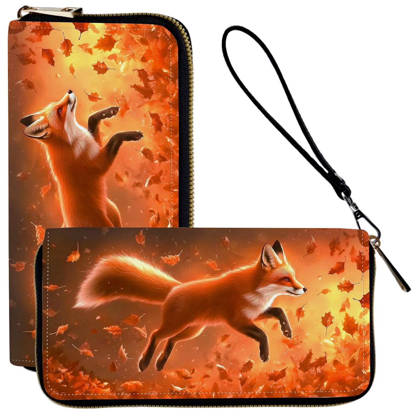 HOTLadies Wallet,Clutch Purses for Women Wallets Leather Credit Card Holder for Women Wristlet Slim Small Cute with Zipper,Thin RFID Blocking with Wrist Strap,Glitter Dragonfly Moon