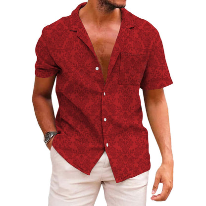 HOTKYKU Funky Hawaiian Shirt for Men Palm Beach Shirts Tropical Vacation Clothes