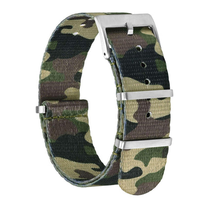 HOTBISONSTRAP Nylon Watch Bands for Men, One-Piece Military Watch Straps, 18mm 20mm 22mm
