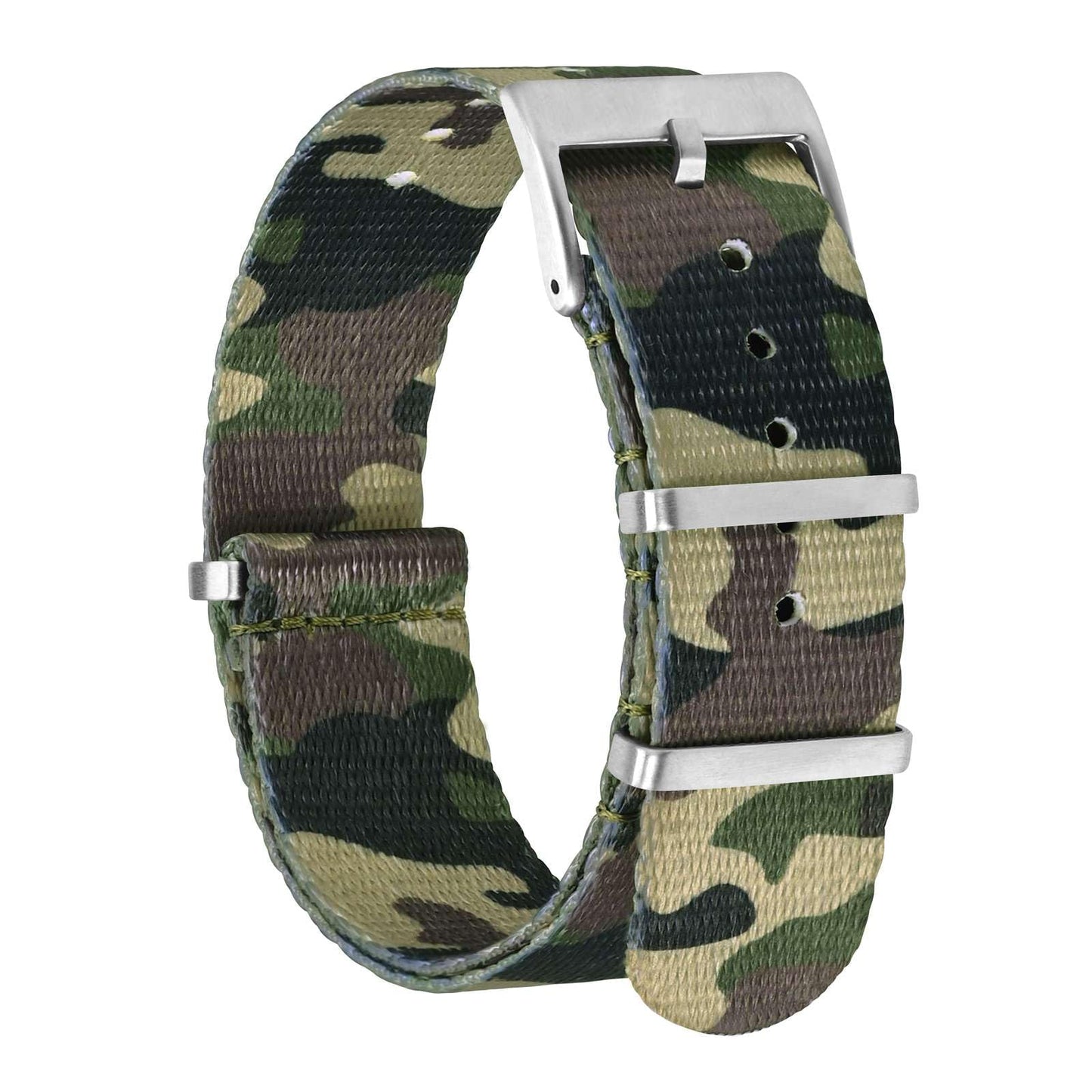HOTBISONSTRAP Nylon Watch Bands for Men, One-Piece Military Watch Straps, 18mm 20mm 22mm