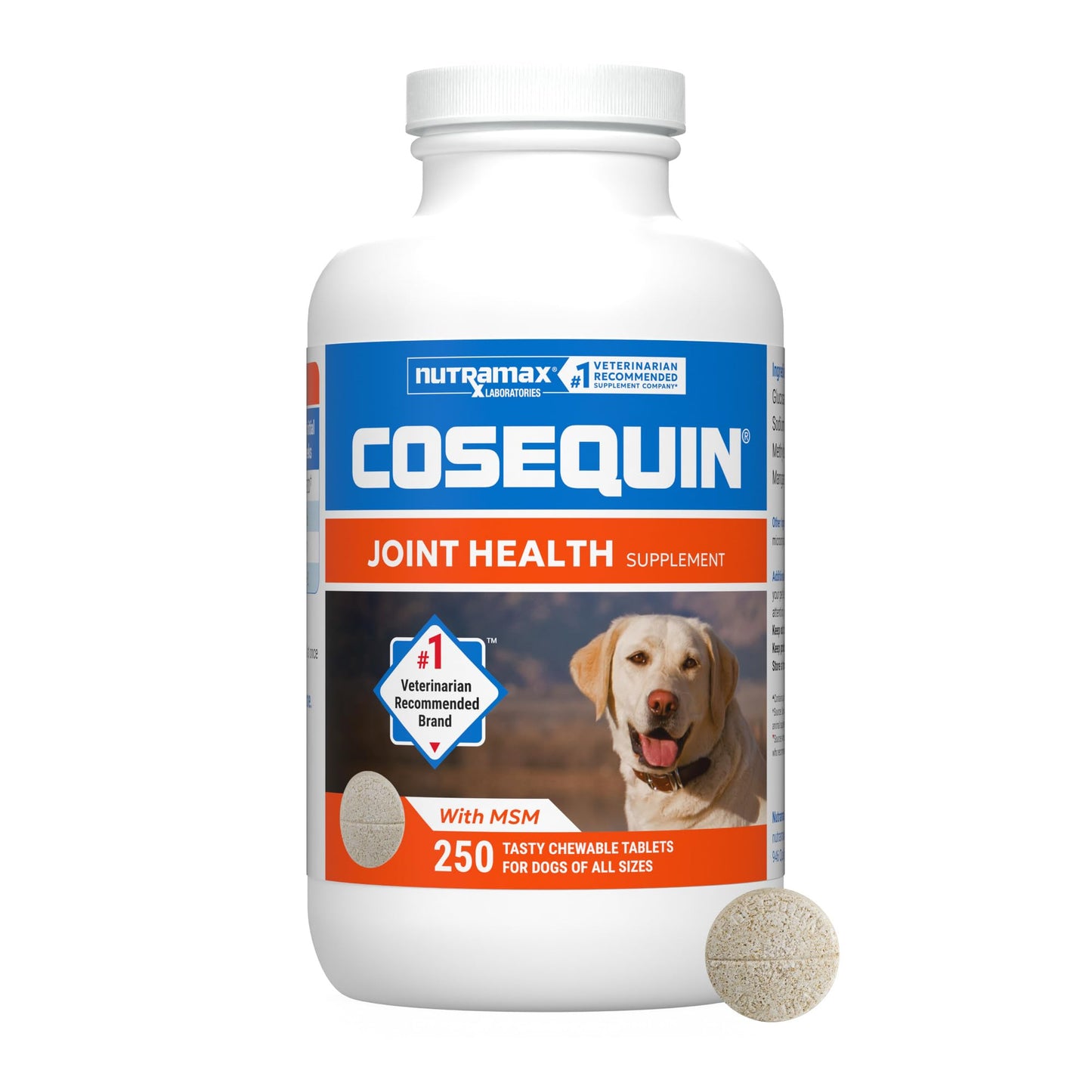 HOTNutramax Cosequin Joint Supplement, Glucosamine for Dogs, Chew Tabs, 60ct | Glucosamine & Chondroitin for Dogs, Supports Healthy Joints, Chewable Tablets for All Breeds & Sizes, All Ages
