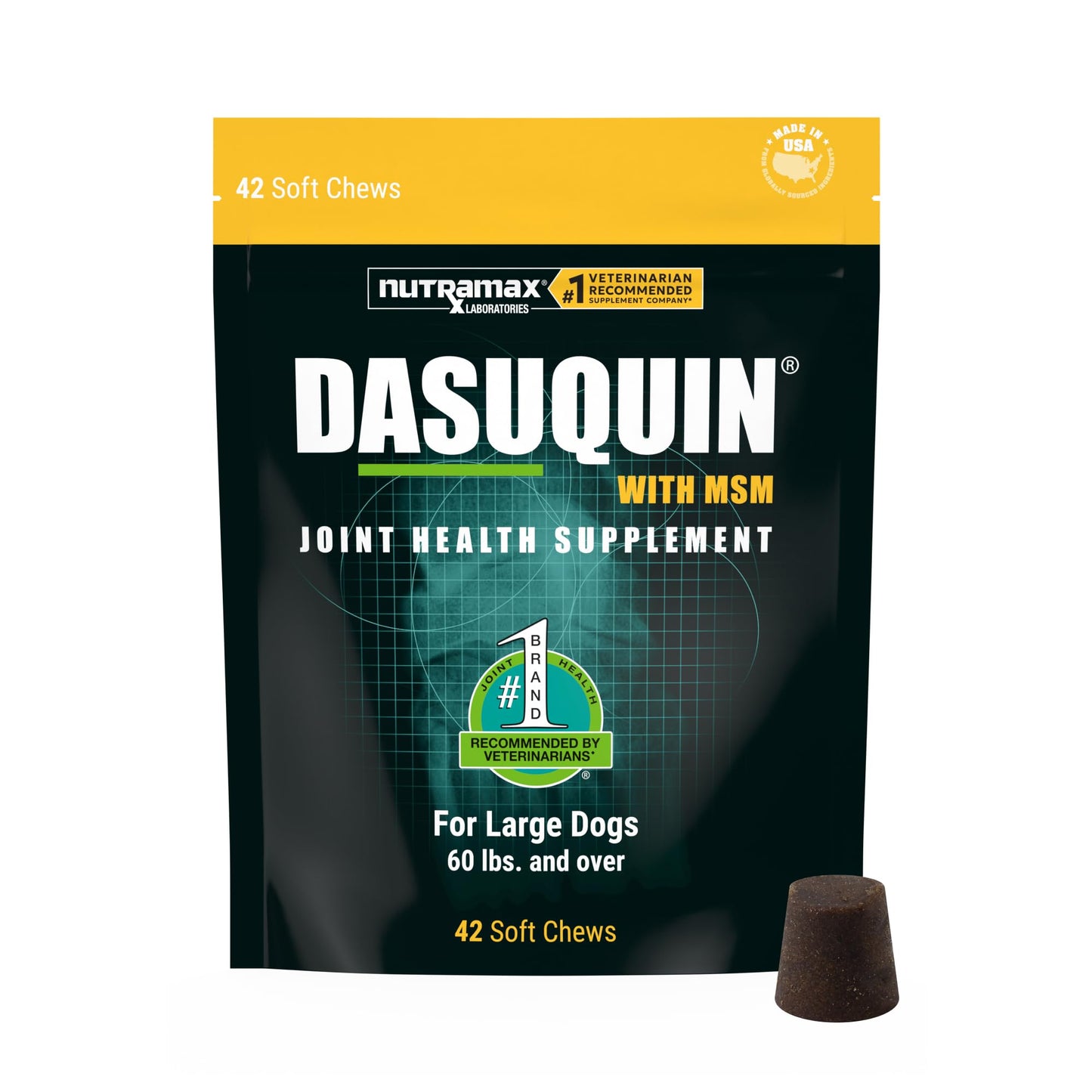 HOTNutramax Dasuquin MSM Joint Supplement for Large Dogs, Soft Chews, 84ct | Glucosamine and Chondroitin, ASU, MSM, Supports Healthy Joints, For Dogs Over 60 lbs, All Ages, Soft Chews