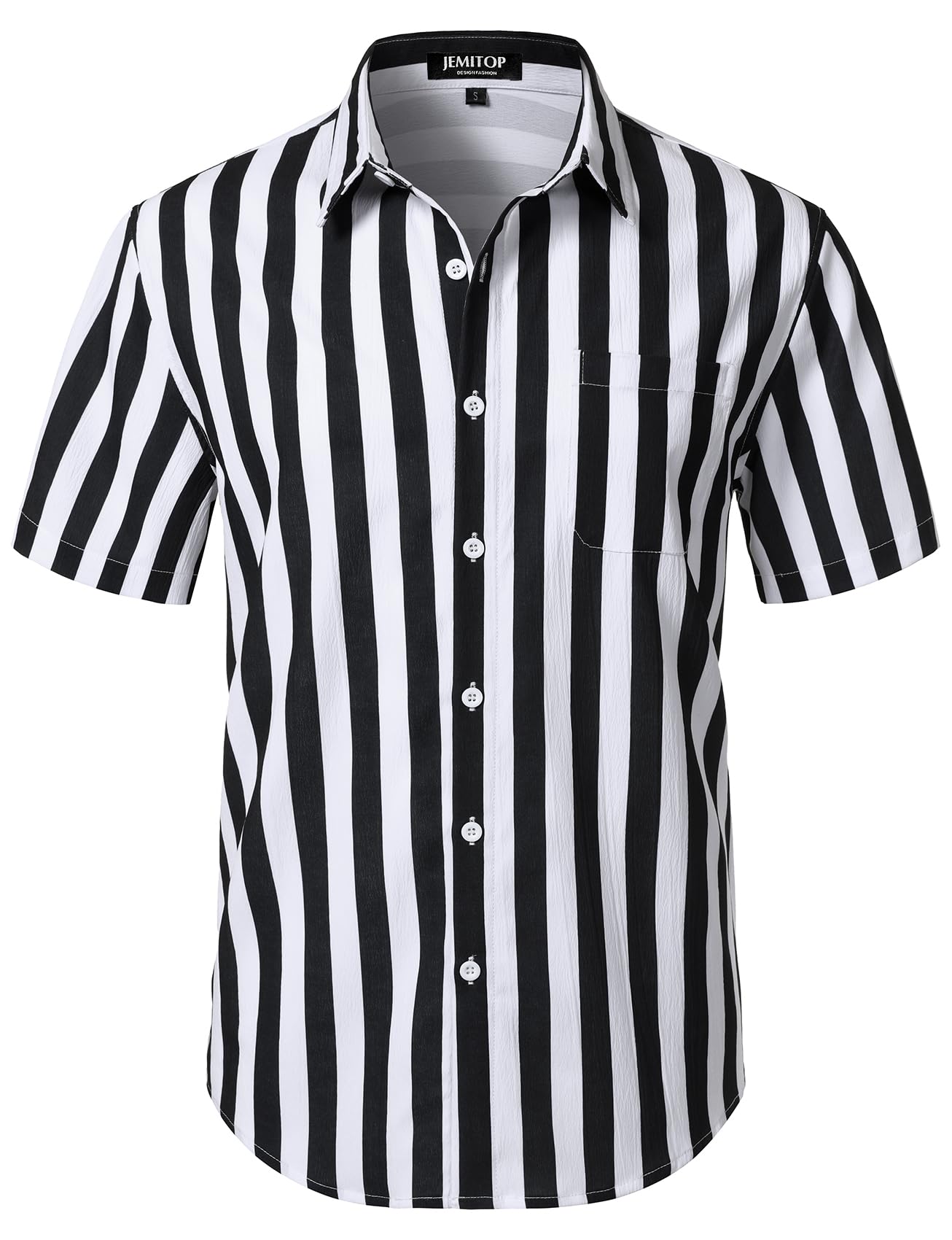 HOTJEMITOP Mens Stretch Wrinkle Free Texture Shirts | Lightweight, Summer, Beach, Stylish, Button Down, Short Sleeve, Casual, Vacation
